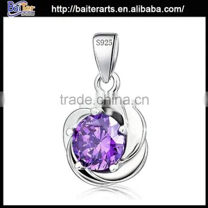 Custom Wholesale Jewelry 925 Sterling Silver Red Gemstone Pendants thumbnail-5