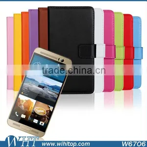 2015 New Products Wallet Real Leather Flip Stand Mobile Phone Case Cover for HTC One M9 thumbnail-1