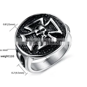 Bulk Sale Fashion Design Stainless Steel Iron Cross Ring thumbnail-3