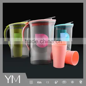 Wholease Plastic Pitcher With Lid for Juice Milk Water Fruit Tea Quality Choice thumbnail-1