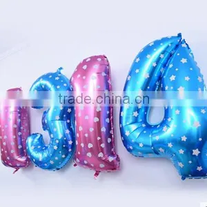 40 Inch Number Balloons Blue and Pink Foil Helium Balloon for Party Decoration Globos thumbnail-1