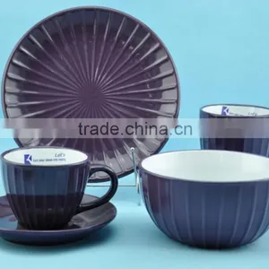 2015 Newly Designed Stoneware Stripe Pattern Dinnerset thumbnail-2