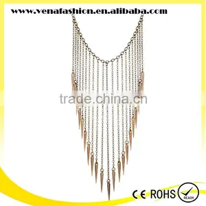 Gold Silver Bullet Tassel Women Accessories Necklace thumbnail-5