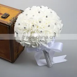 Wedding Bouquet Bridal Bridesmaid Aartificial Flower Roses Posy Handmade Decor thumbnail-4