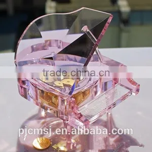 Music Box, Pink Crystal Piano for Wedding Decoration thumbnail-1