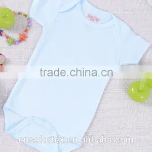 Cotton Plain Baby Romper Short Sleeve Unisex Bodysuit thumbnail-4