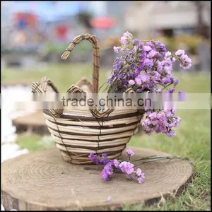 Unique Shape Wicker Flower Basket thumbnail-1