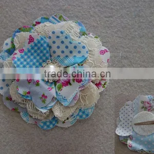 Cute Lace and Cotton Flower Hair Clip With Jewery for Girl thumbnail-1