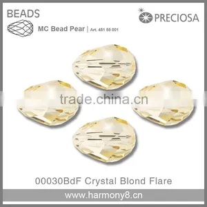 Crystal Blond Flare Glass Beads of Machine Cutting Pear Shape thumbnail-1