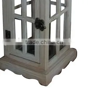 Classic Wooden Candleholder Iron Lanterns Indoor Stand thumbnail-6