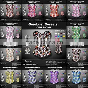 China Wholesale Factory Price Women Steampunk Corset Skull Print Waist Training thumbnail-2