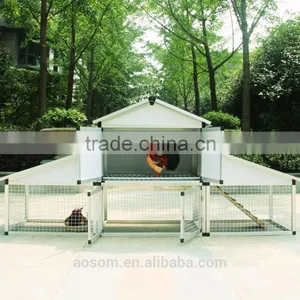 Hot Sale Aluminum Cheap Animal House Chicken Coop W/Nesting Box and Outdoor Run thumbnail-1