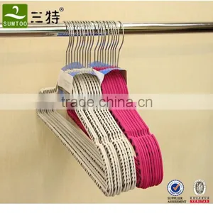 Non Slip Plastic Velvet Flocked Suit Hanger thumbnail-1