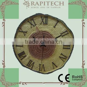 14 Inch Indoor Outdoor Faux Wood Polyresin Wall Clock thumbnail-1