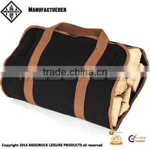 Oversize Capacity Canvas Heavy Timber Wood Tote Carrier Log Holder thumbnail-1