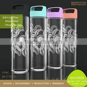 Handmade Pyrex Glass Custom Water Bottle thumbnail-1