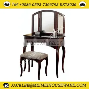 Wooden Console Table and Stool With Decorative Mirror Frame thumbnail-1