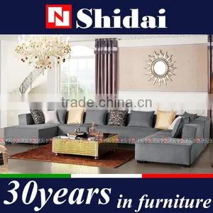 Latest Design Sofa Set, Beige Linen Arabic Furniture Fabric Corner Living Room Sofa thumbnail-3
