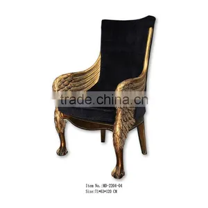 MD-2204-04 Antique Reproduction Chair With Black Velvet thumbnail-1