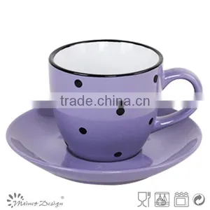 2016 Fashion Design Ceramic Coffee Mug With Saucer Stoneware Mug High Quality Factory Price thumbnail-3