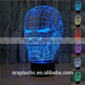 Christams Fashion Gifts 3D Ironman Bedroom Night Lamp, Customized Models 7 Colors Changing 3D Optical Led Night Light China Make thumbnail-1