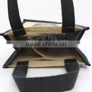 Customize High Quality pp Laminated Jute Wine Bag With Jute Handle thumbnail-4