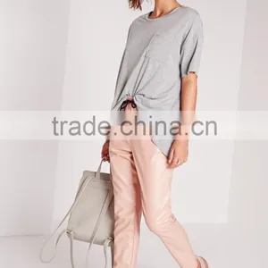 Overseas Women Pocket Front Grey Color Oversized t Shirts thumbnail-4