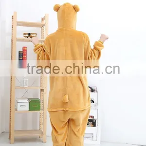 Flannel Cartoon Adult Animal Jumpsuit Animal Pajamas Jumpsuit Bear Wennie Design thumbnail-3