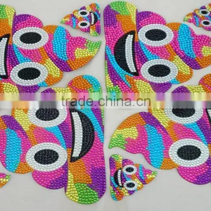 Lovely Cartoon Design Hologram Rhinestone Diamond Gem Crystal Sticker In Foot Grade thumbnail-2