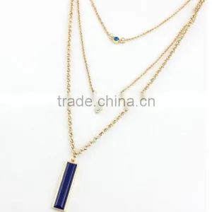 Zm35321a Wholesale Chain Statement Jewelery Gold Plated Turquoise Necklace 2017 thumbnail-4