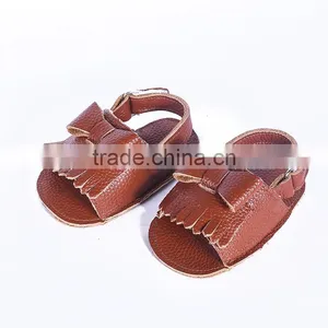 New Design Fringed Genuine Leather Baby Sandals, Baby Fringed Sandals thumbnail-3