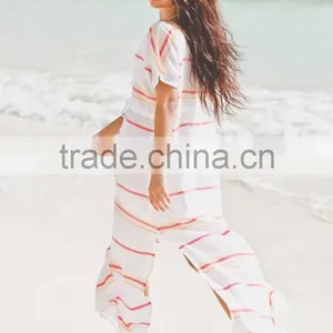 Mommy and me Maxi Dresses Red and White Cheap Long Sexy Strip Dresses thumbnail-2
