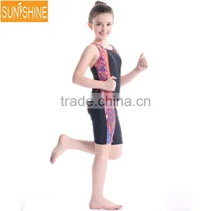 Professional Waterproof Training Swimwear Knee Suit One Piece Swimsuit for Women thumbnail-5