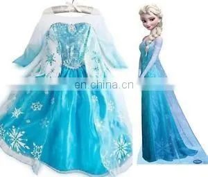Fashion Design Long Sleeve Princess Elsa Dress Elsa Dress Cosplay Costume Elsa Dress for Kids FC2008 thumbnail-1
