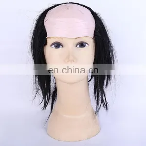 Freaky Zombie Wig Black Bald Top Halloween Wig thumbnail-3