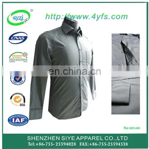 100% Cotton Classical Grey Men Dress Shirt in GuangDong thumbnail-1