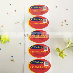 Factory Price Ellipse Enterprise Paper Adhesive Colorful Packaging Sticker With QR Code Printed thumbnail-1