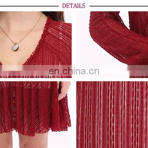 2017 New Full Sexy Burgundy Color Lace Party Dress for Mature Woman thumbnail-6