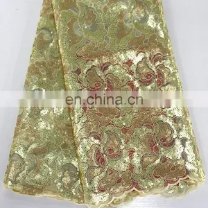 Newest Fashion Lace Designs for Party Wedding Dress African Organza Lace Fabrics Textile Embroidery Beige Punjabi Women Fabrics thumbnail-3