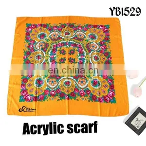 2016 Fashion Lady Scarf, Soft Acrylic Scarf, Printed Acrylic Hijab Factory, 100%Polyester Square Scarf Suit for Woman thumbnail-1