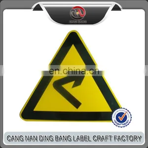 Customized Road Sign Yellow Color Zinc Coated Warning Traffic Signs thumbnail-1
