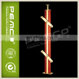 SS 304 Model Steel Modular Staircase Railing Red Wood thumbnail-1