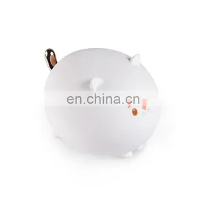 2021 Hot Sell Kid Night Light Rechargeable Led Baby Cat Animal Cartoon Silicone Night Lamp With 7 Colors thumbnail-2