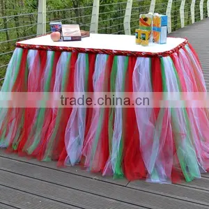 Customized Tutu Tableware Tulle Table Skirt Party Wedding Decorations China SD103 thumbnail-3