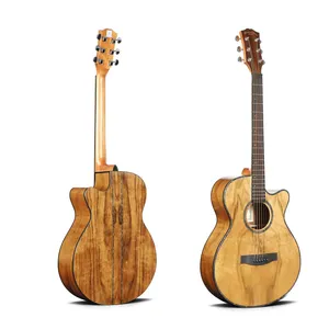 Guitar Factory Wholesale Acoustic Guitar Oriental Cherry W300 OEM 40 Inch Guitar Good Price for Sale thumbnail-1