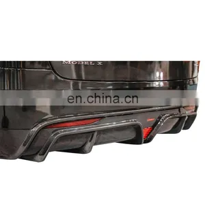so Cool Carbon Fiber Diffuser for Model X High Quality Diffuser With Brake Light for Tesla Model X thumbnail-3