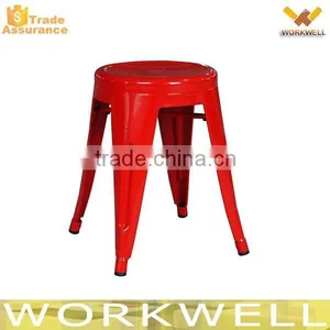 WorkWell Industrial Vintage Round Seat Metal Chair Kw-St11 thumbnail-1