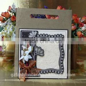 Kraft Paper Handbag Luxury Wooden Wedding Card Invitation thumbnail-1