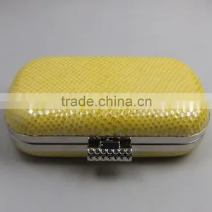 NEW ! Top Quality Luxury Diamond Head Genuine Sheepskin Clutch Bags Evening Bags With Chain thumbnail-1