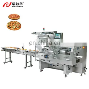 Electric Stainless Croissant Pizza Dough Bread Tortilla Pancake Horizontal Flow Pack Wrapping Packaging Machine 12 Inch thumbnail-1